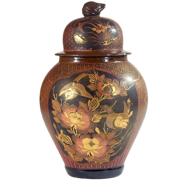 Antique Arita Lacquered Porcelain Vase For Sale