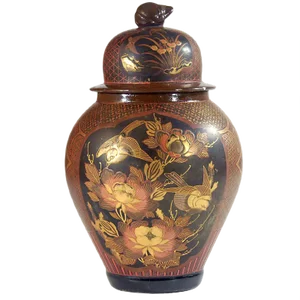 Antique Arita Lacquered Porcelain Vase
