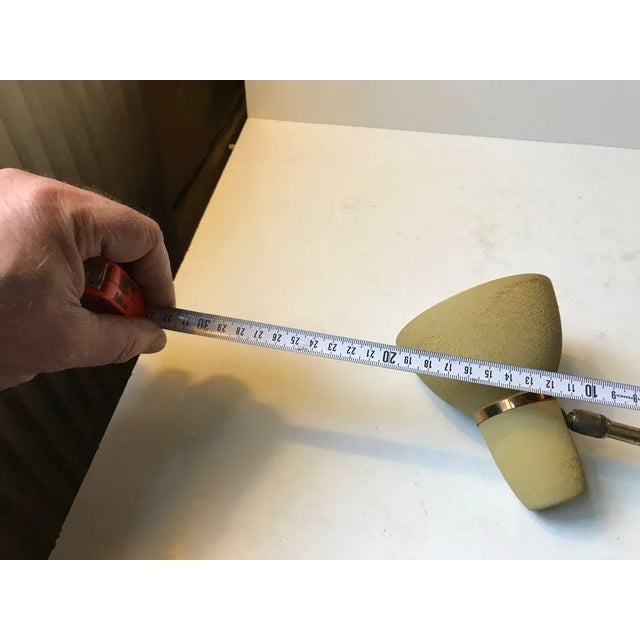 Scandinavian Pastel Yellow Wall Lamp in Brass & Aluminium, 1950s For Sale - Image 11 of 12