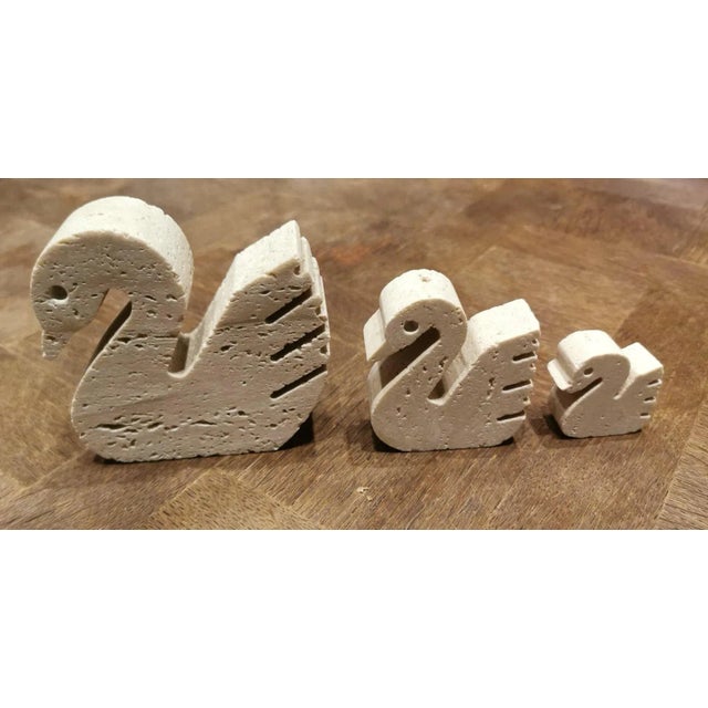 1970s Mannelli F.Lli Travertine Ornament Minimalist Style Swans- Set of 3 For Sale - Image 13 of 13
