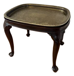 Vintage Queen Anne Style Mahogany Tray-Top Side Table