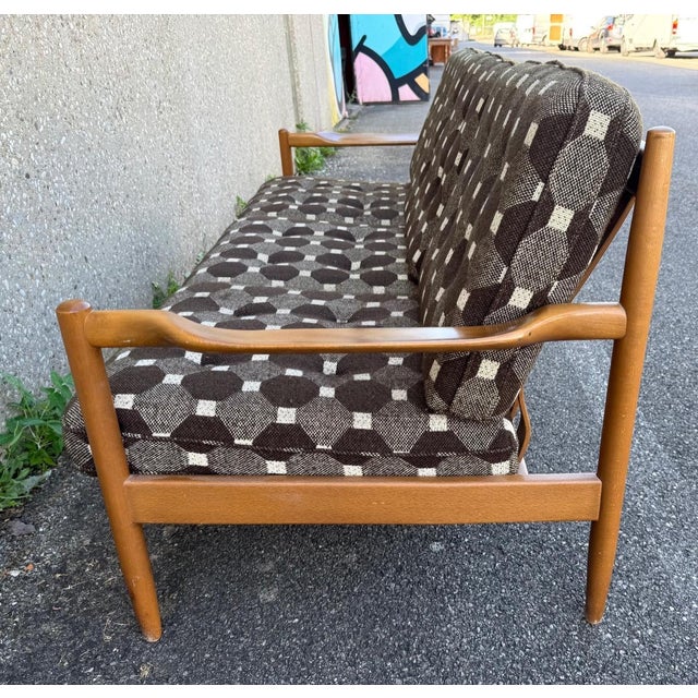 Vintage Three-Seater Sofa in Wood For Sale - Image 3 of 11