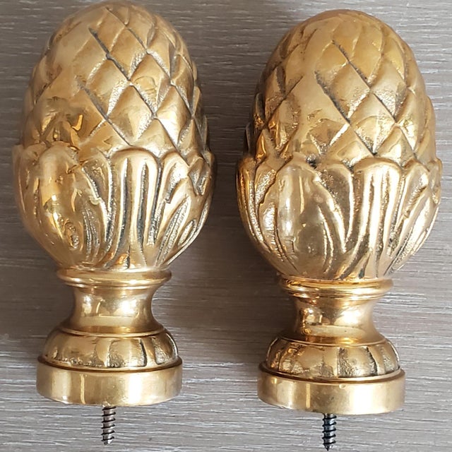 Brass Curtain Tie Back Finials a Pair Chairish