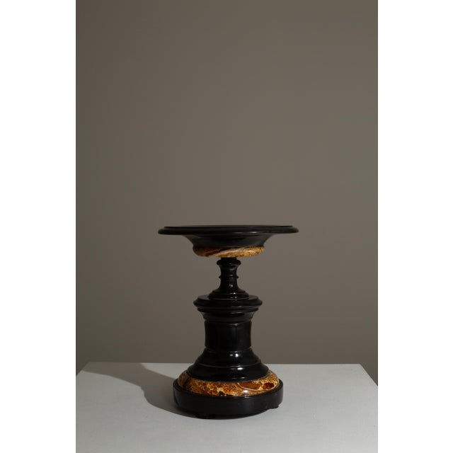 19th Century 19th Century French Black Marble Tazza Candle Holder For Sale - Image 5 of 18