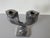 Vintage Don Drumm Brutalist Cast Aluminum Double Candle Holder, Signed For Sale - Image 11 of 12