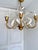 Italian Masca White Tole and Gilt Metal 8-Light Chandelier, 1970s For Sale - Image 10 of 18
