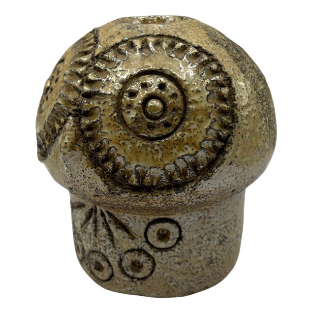 Owl Candlestick in Ceramic by Huguette Bessone, 1960s For Sale