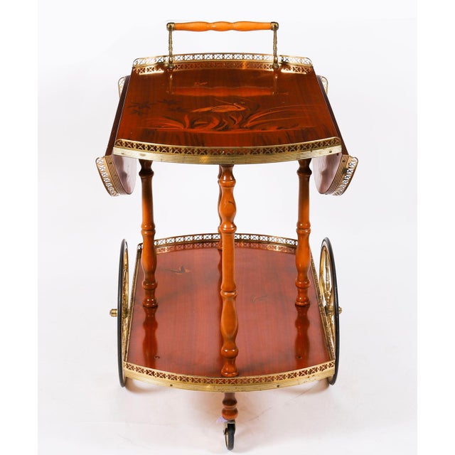 Vintage Italian Sorrento Marquetry Drinks Trolley For Sale - Image 3 of 18