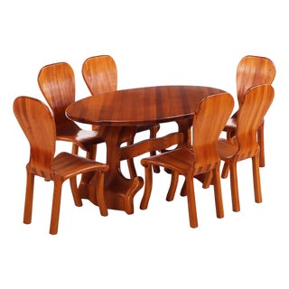 Custom Pine Dining Set, 1970s American For Sale