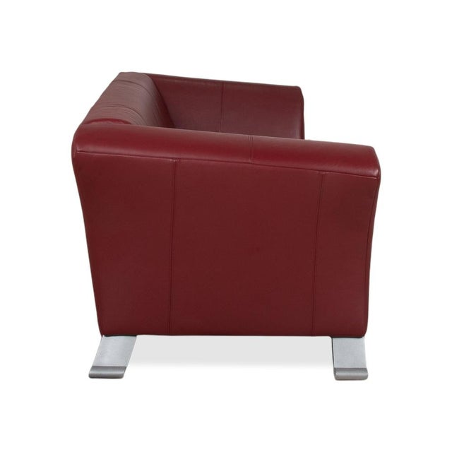 Red 322 Leather Three-Seater Red Sofa by Rolf Benz For Sale - Image 8 of 11