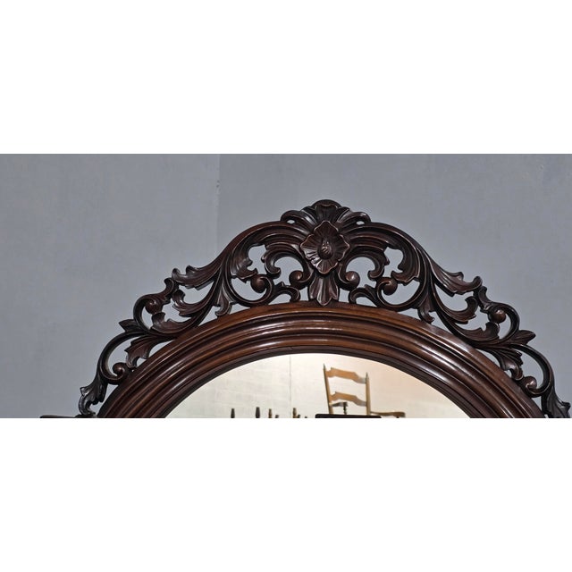 Brown French Mahogany Cheval Mirror, 1920 For Sale - Image 8 of 14