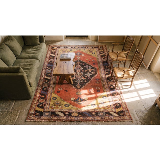 1880s Red Medallion Antique Persian Bijar Rug 3'8" X 7'8" Handknotted Wool Carpet For Sale - Image 13 of 15