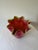 1950s Vintage Red and Green Cased Glass Fazzoletto Handkerchief Vase, Murano Style, C. 1960s For Sale - Image 5 of 6