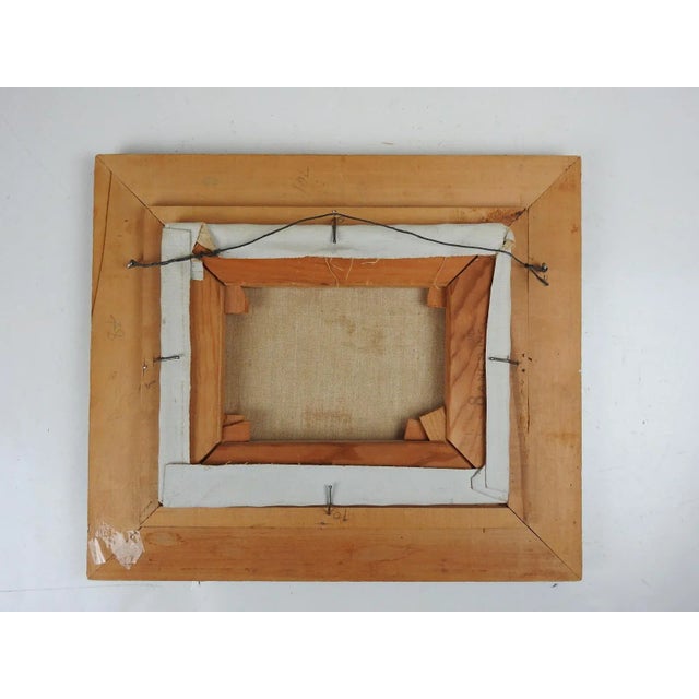 Vintage 1956 Old Rustic Red Barn Painting For Sale - Image 4 of 4