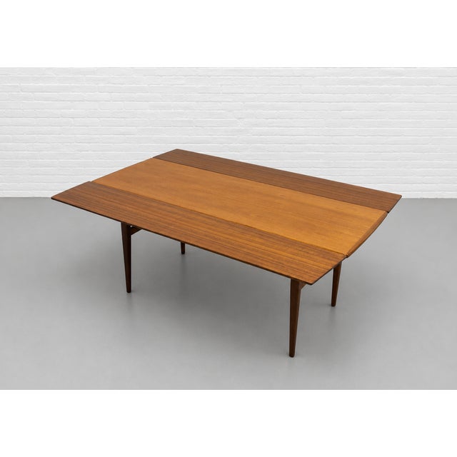 Wood Mid Century Modern Danish Convertible Coffee Table - Desk - Dining Table – Vintage Space Saving Furniture, C. 1960's For Sale - Image 7 of 12