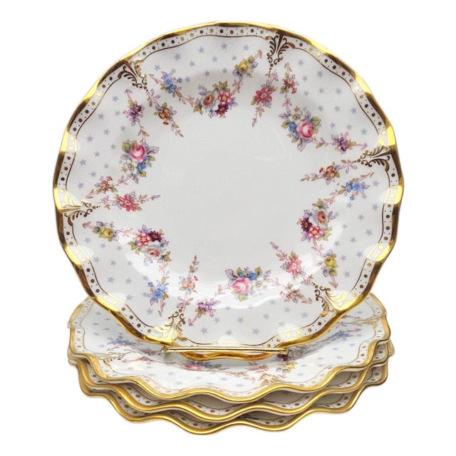 Royal Crown Derby “Royal Antoinette” Bone China Salad Plate – Hand Gilded English Porcelain 8" For Sale