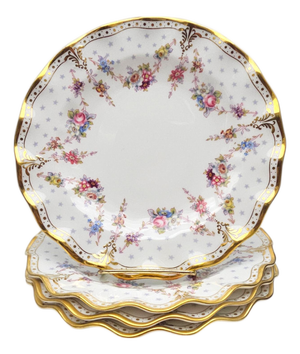 Royal Crown Derby “Royal Antoinette” Bone China Salad Plate – Hand Gilded English Porcelain 8"