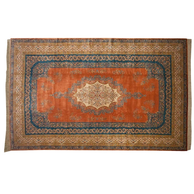 Textile Vintage Bulgarian Kerman Design Rug - 11'8" X 18'2" For Sale - Image 7 of 8