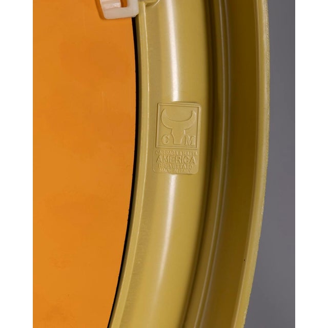 Glass Vintage Green Plastic Wall Mirror from Carrara Matta, 1970s For Sale - Image 7 of 8