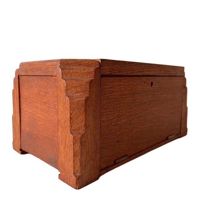 Vintage Amsterdam School Cigar Box in Oak, 1930s For Sale - Image 6 of 11