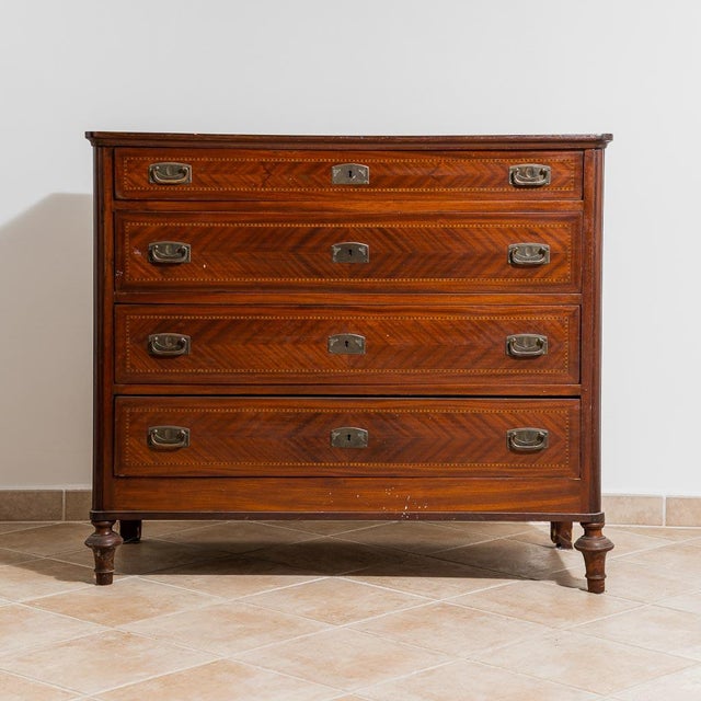 Brown Wooden Chest of Drawers, 1950s For Sale - Image 10 of 10