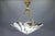French Art Deco Black & White Veined Alabaster and Bronze Chandelier, 1920 For Sale - Image 10 of 18