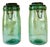 Vintage French Jars in Emerald Green Glass from Lideale, 1940s, Set of 2 For Sale