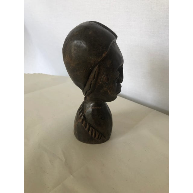 Wood Vintage 1970s African Hand Carved Wooden Figure For Sale - Image 7 of 12
