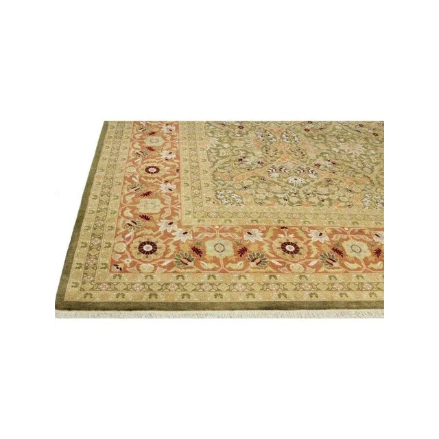 Green 1990s Handwoven Tabriz Area Rug 12 X 15 For Sale - Image 8 of 12