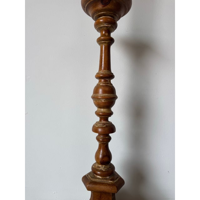 1960s Hollywood Regency Turned Wood Floor Lamp For Sale - Image 9 of 12