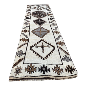Vintage Anatolian Neutral Runner Rug