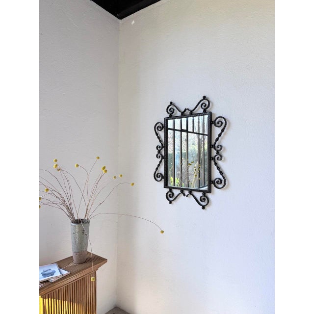 1940s Brutalist Wrought Iron Mirror, 1940s For Sale - Image 5 of 18