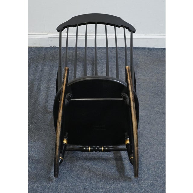 Ethan Allen Hand Decorated Black Hitchcock Style Boston Rocker 14-9703 - 609 Finish For Sale - Image 9 of 10