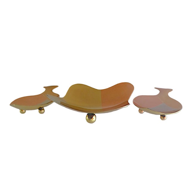 Mid-Century Modern Vintage Grouping of 3-Metal Small Footed Vessels by E. Cabello, Taxco, Mexico 1960s For Sale - Image 3 of 16