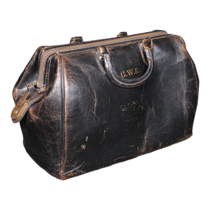 Antique Railway Director's Gladstone Bag, English Leather Portmanteau, Gwr, 1920
