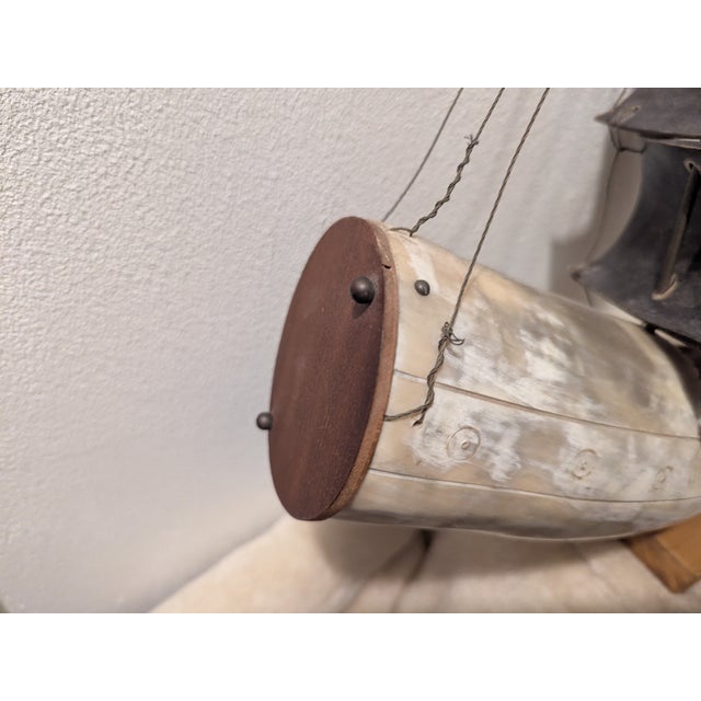 1950s Vintage Large Carved Horn Ship With Five Sails For Sale - Image 5 of 8