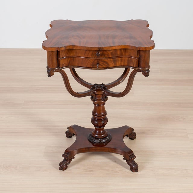 Antique English Mahogany Worktable, 1800s For Sale - Image 14 of 14
