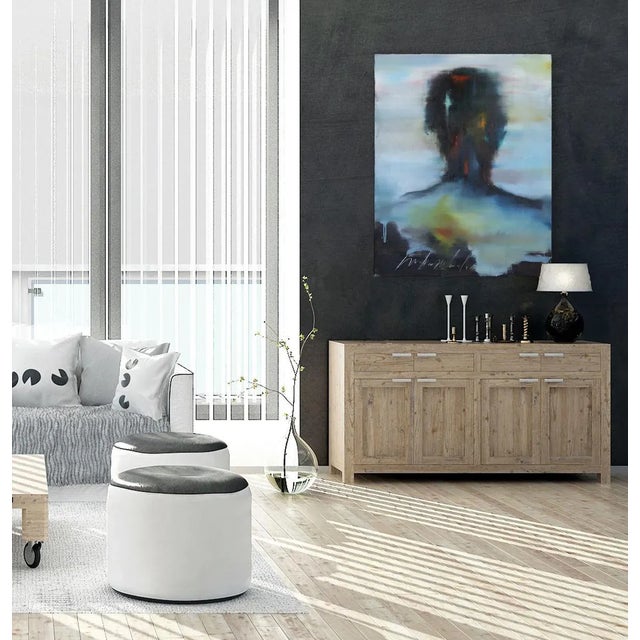 Blue "De La Saint" Original Artwork by Mark Acetelli For Sale - Image 8 of 9