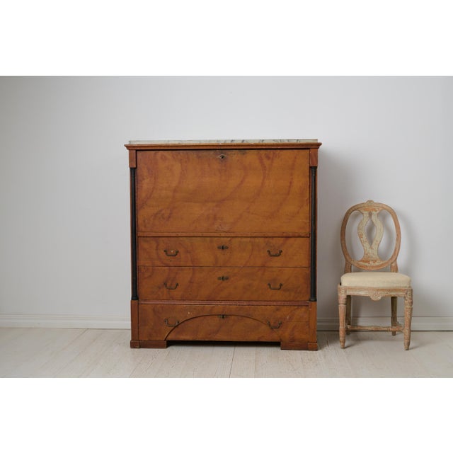 Traditional Antique Swedish Empire Country Secretary For Sale - Image 3 of 14