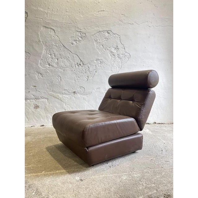 Vintage Yugoslav Convertible Leather Chair Bed, 1970s For Sale - Image 14 of 14