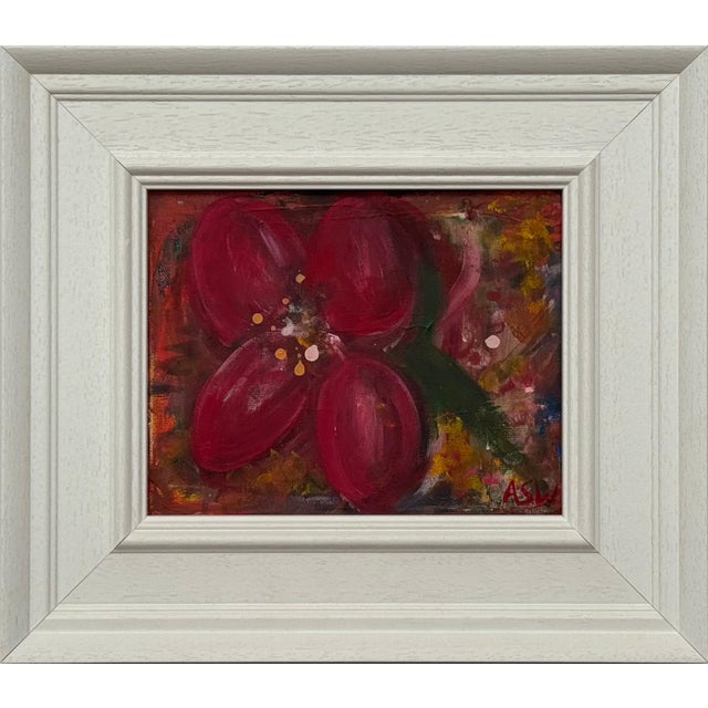 Ameryllis Study 2 - Miniature Abstract Floral Canvas Art by Contemporary Artist 2005 For Sale - Image 12 of 12