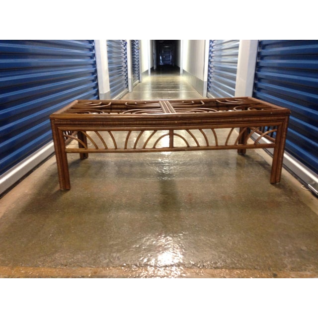 Vintage Bamboo Rattan Coffee Table | Chairish