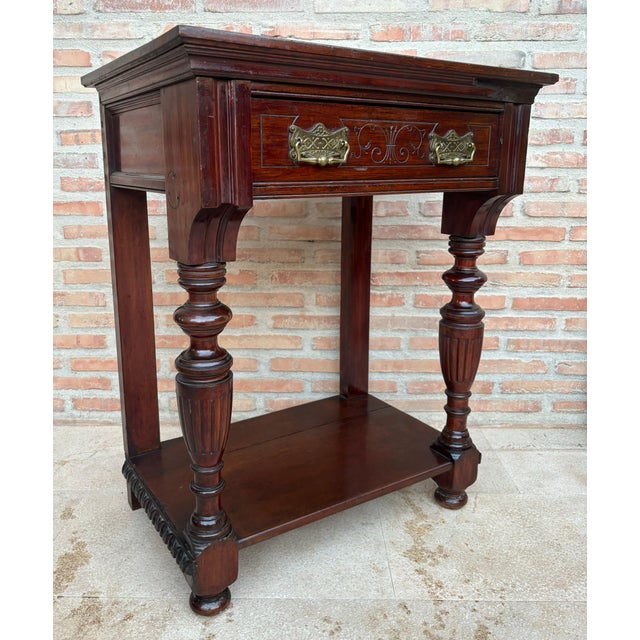 Early 20th Century Console Table with One Drawer and Low Open Shelf, 1920s For Sale In Miami - Image 6 of 18