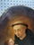 Antique late 19th c original painting of Saint Anthony of Padua (Saint of Lost Things) holding infant Jesus with olive...