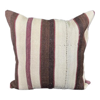 Turkish Hemp Pillow Cushion Natural Beige Brown Pillow Cushion Cover 24"x24" For Sale