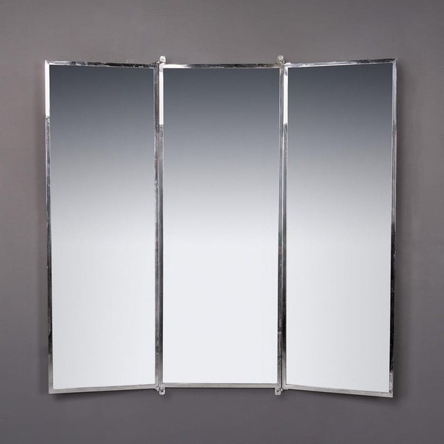 A 20th Century Italian wall mounted triple mirror, originally used in a gentleman’s tailor in Milan. Wall-hung and...