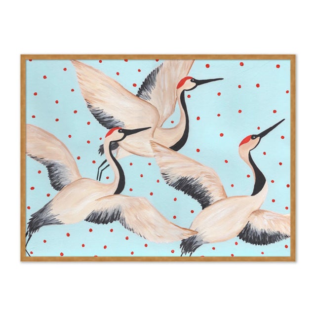 Willa Heart Babette Cleo & Estelle Rouleau in Blue by Willa Heart in Gold Frame, Large Art Print For Sale - Image 4 of 4