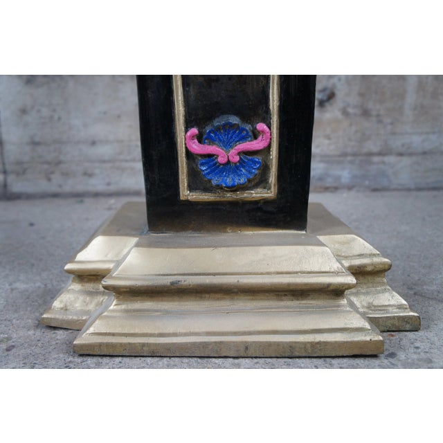 Set of 2 Vintage Venetian Figural Polychrome Bronze Sculpture Pedestals Plant Stands For Sale - Image 6 of 12