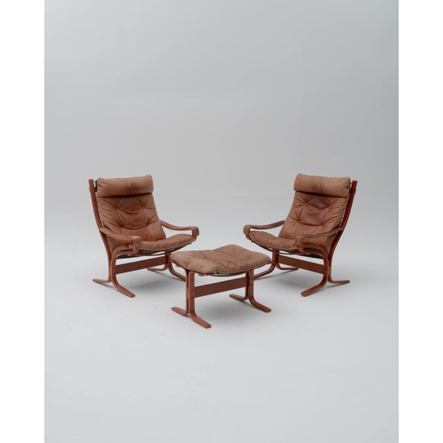Siesta Chairs and Ottoman by Ingmar Relling for Westnofa, 1960s, Set of 3 For Sale - Image 14 of 14
