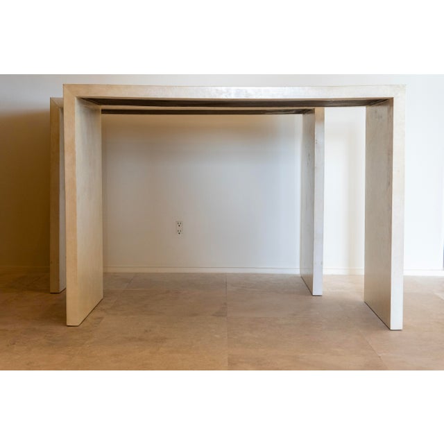 Jean-Michel Frank 1980s Parchment Covered Console Table (In the Manner of Jean-Michel Frank) For Sale - Image 4 of 14